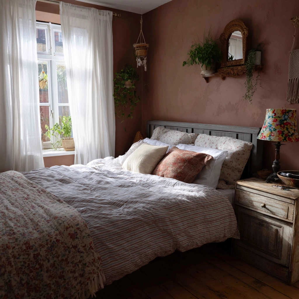 boho vintage bedroom 16