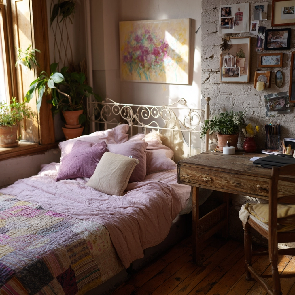 boho vintage bedroom 17