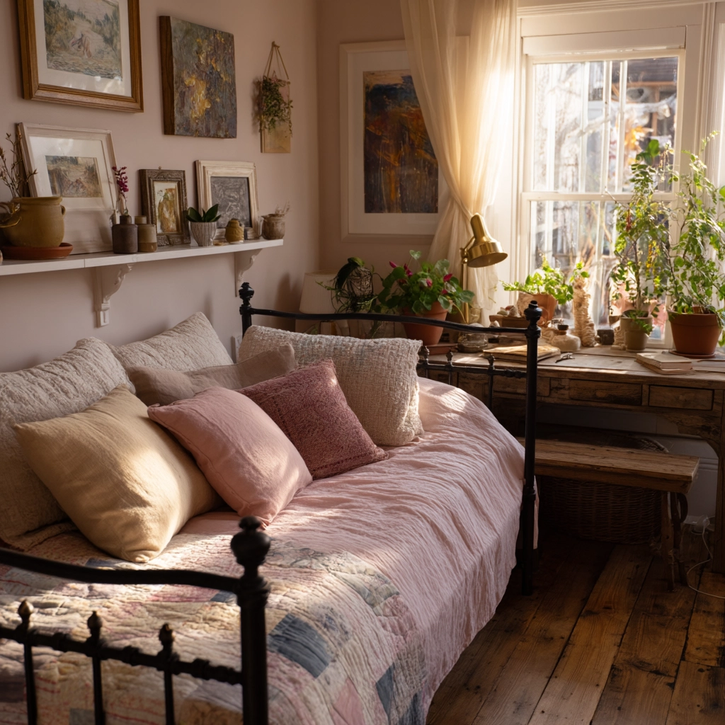 boho vintage bedroom 19