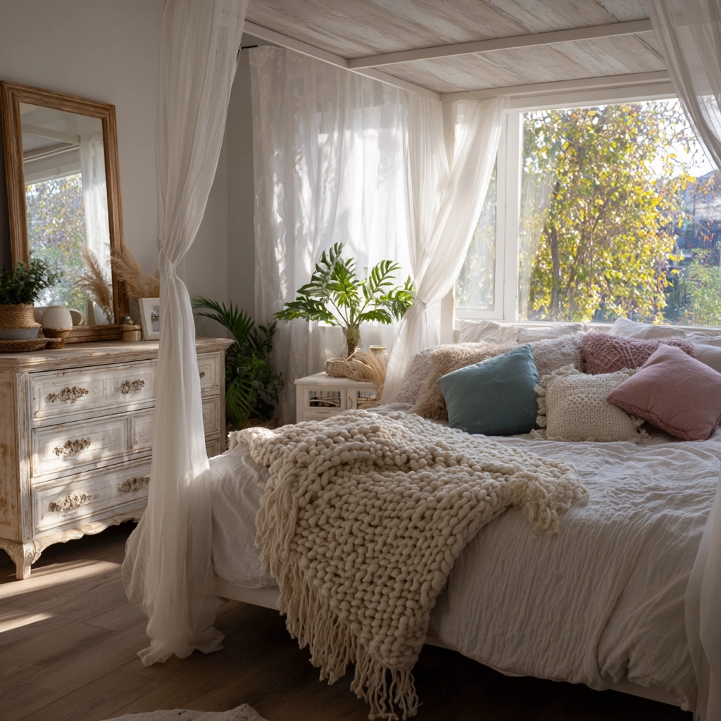 boho vintage bedroom 23
