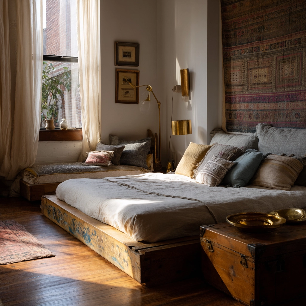 boho vintage bedroom 25