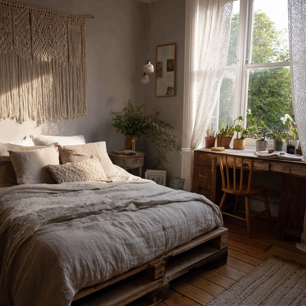 boho vintage bedroom 31
