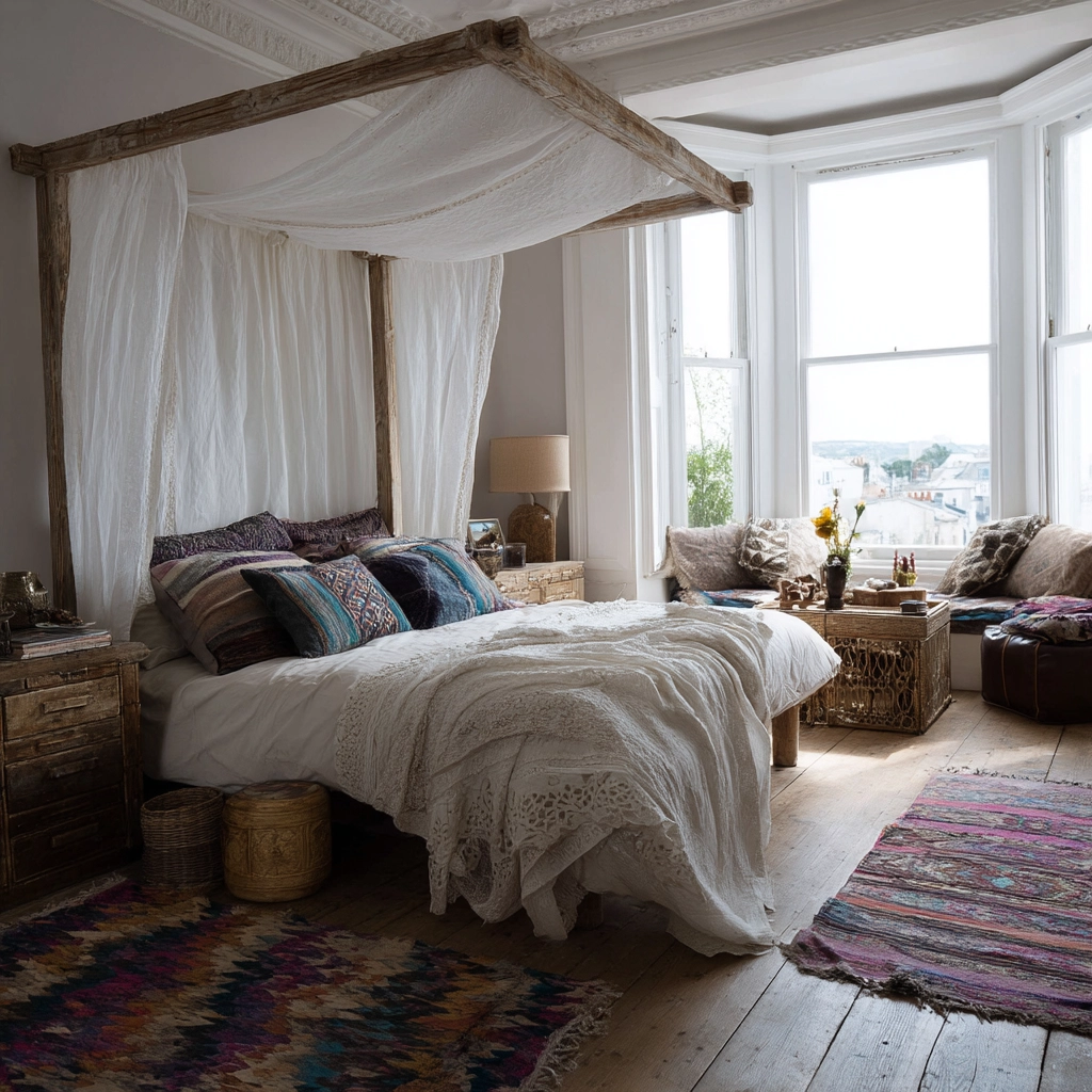 boho vintage bedroom 36