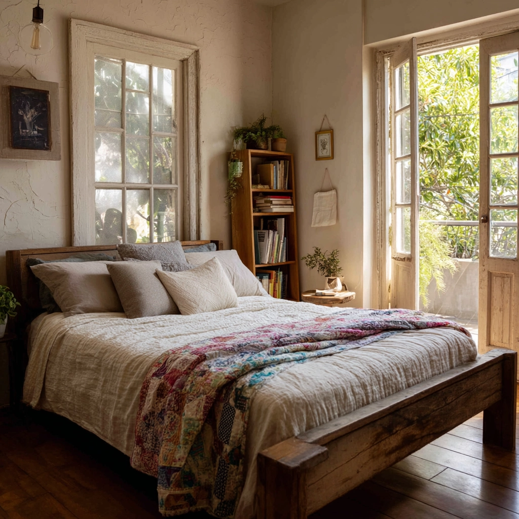 boho vintage bedroom 43