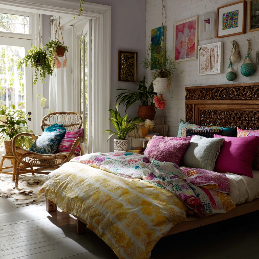 boho vintage bedroom 55
