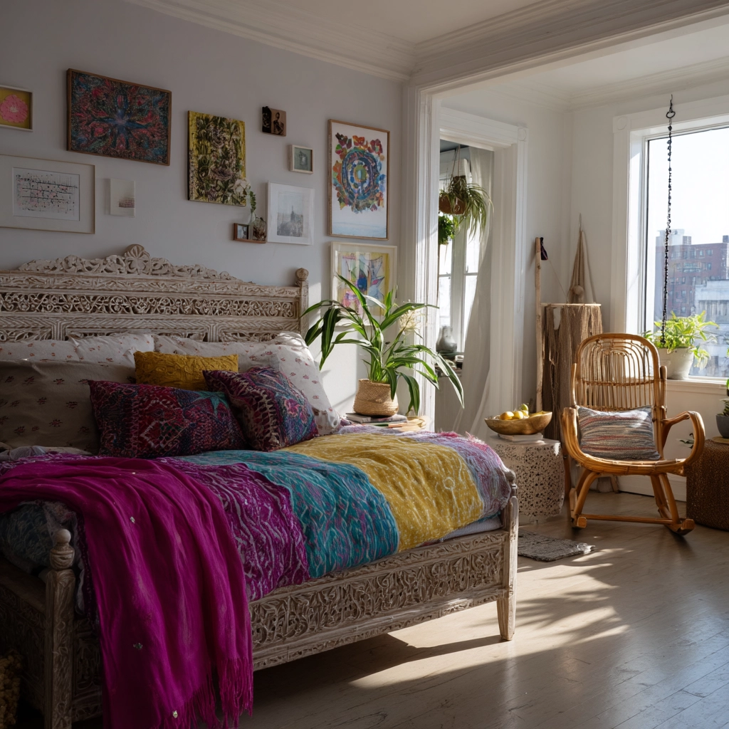 boho vintage bedroom 56