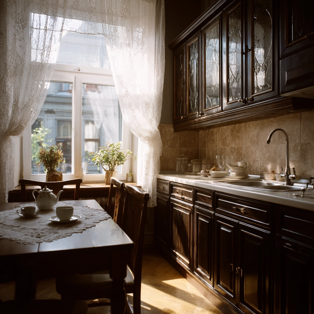 brown kitchen cabinets 54