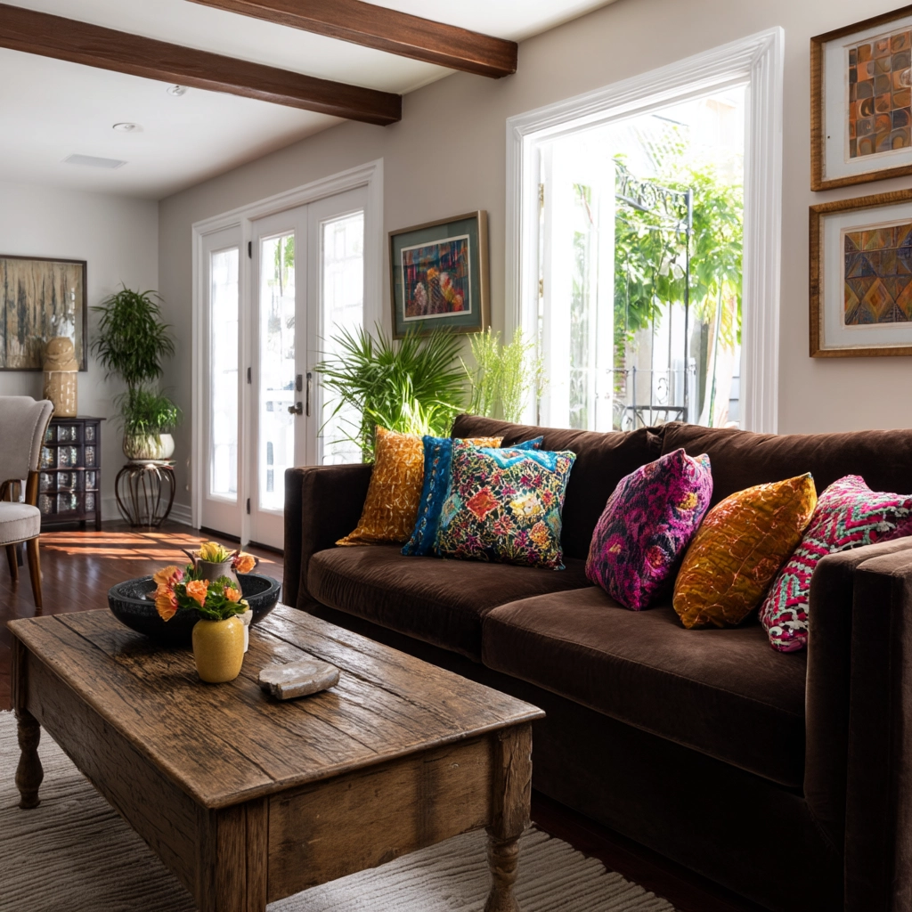 brown living room decorating ideas 37