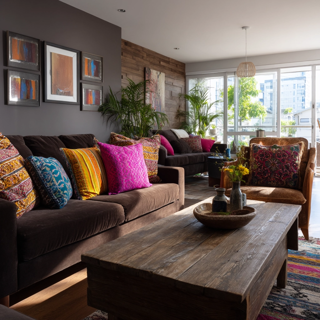 brown living room decorating ideas 38