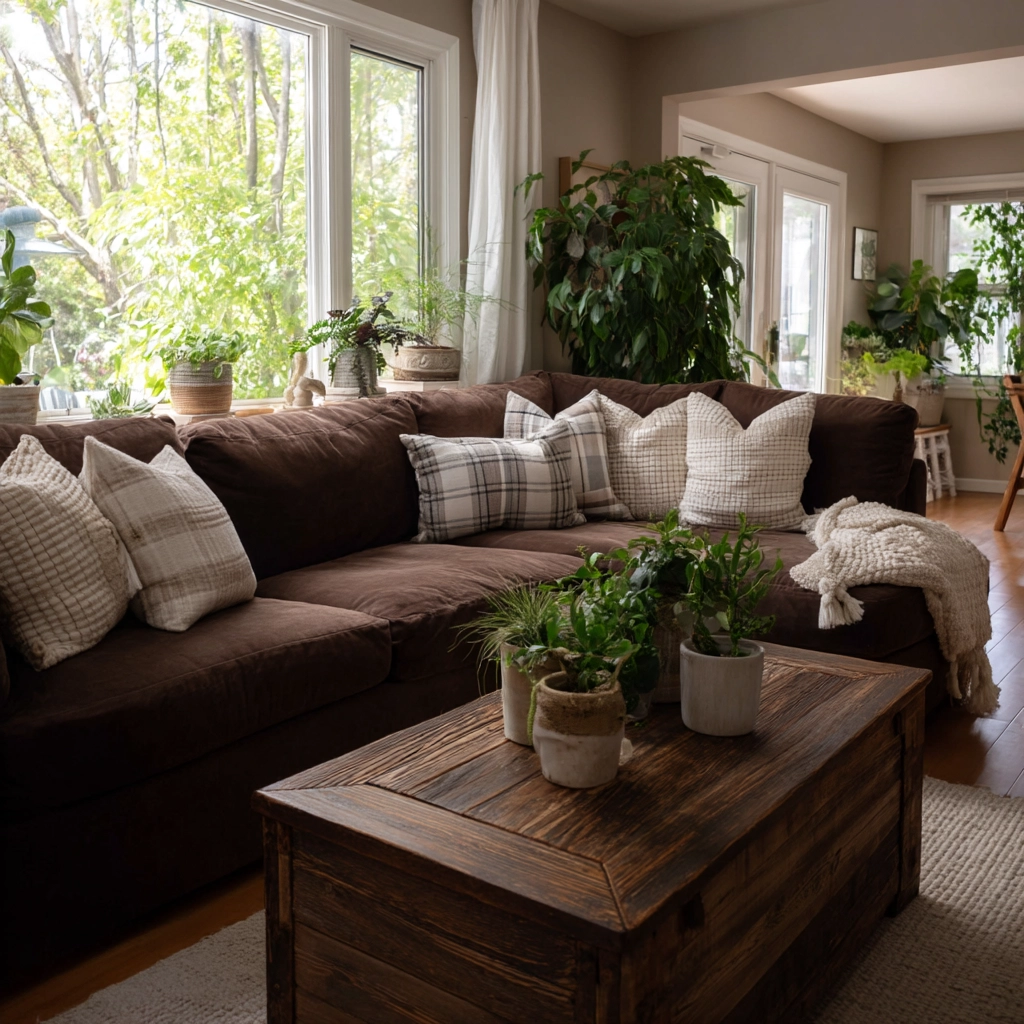 brown living room decorating ideas 45