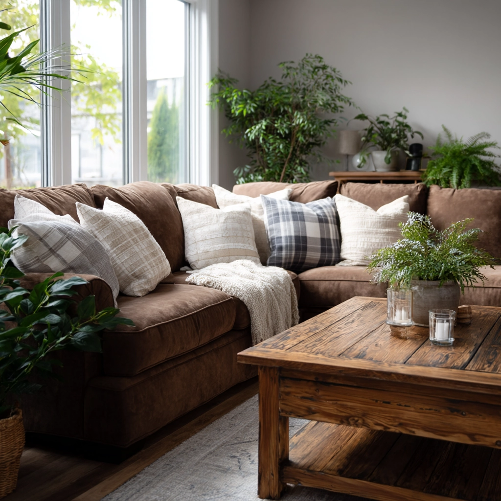 brown living room decorating ideas 46