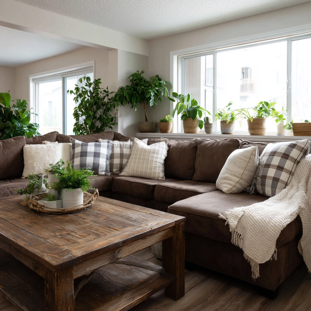 brown living room decorating ideas 47