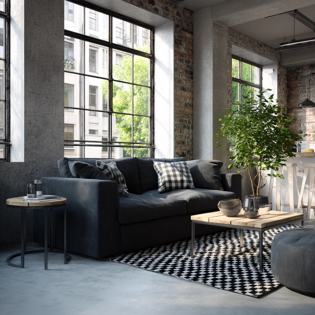 charcoal couch living room 10