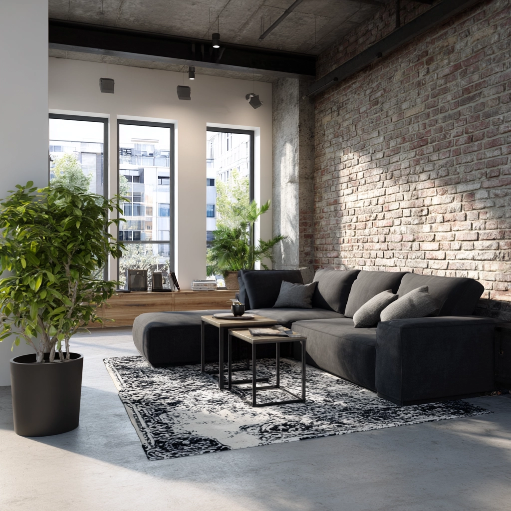 charcoal couch living room 11