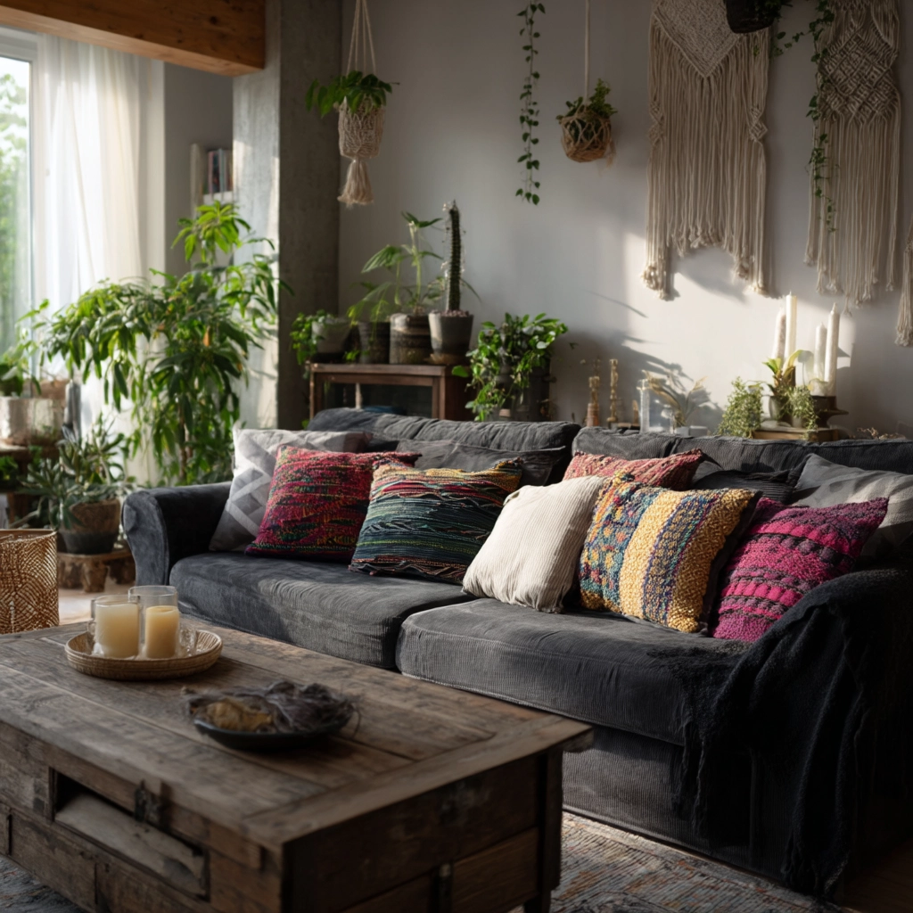 charcoal couch living room 13