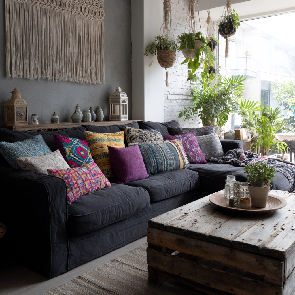 charcoal couch living room 14