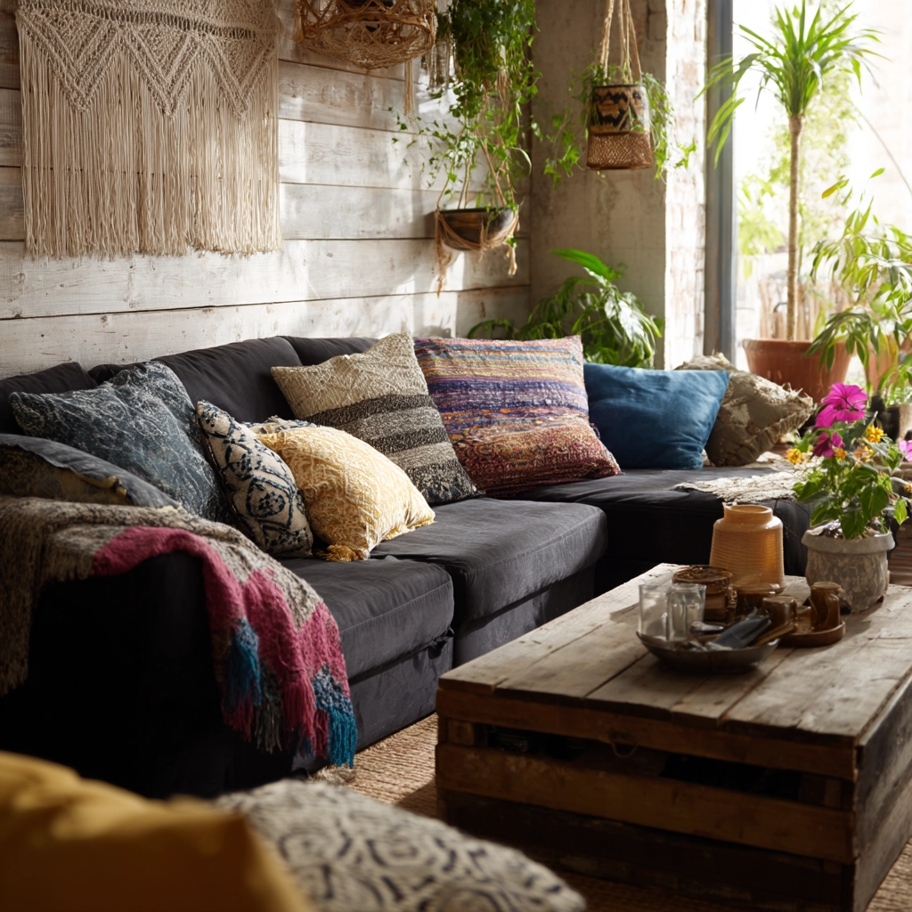 charcoal couch living room 16