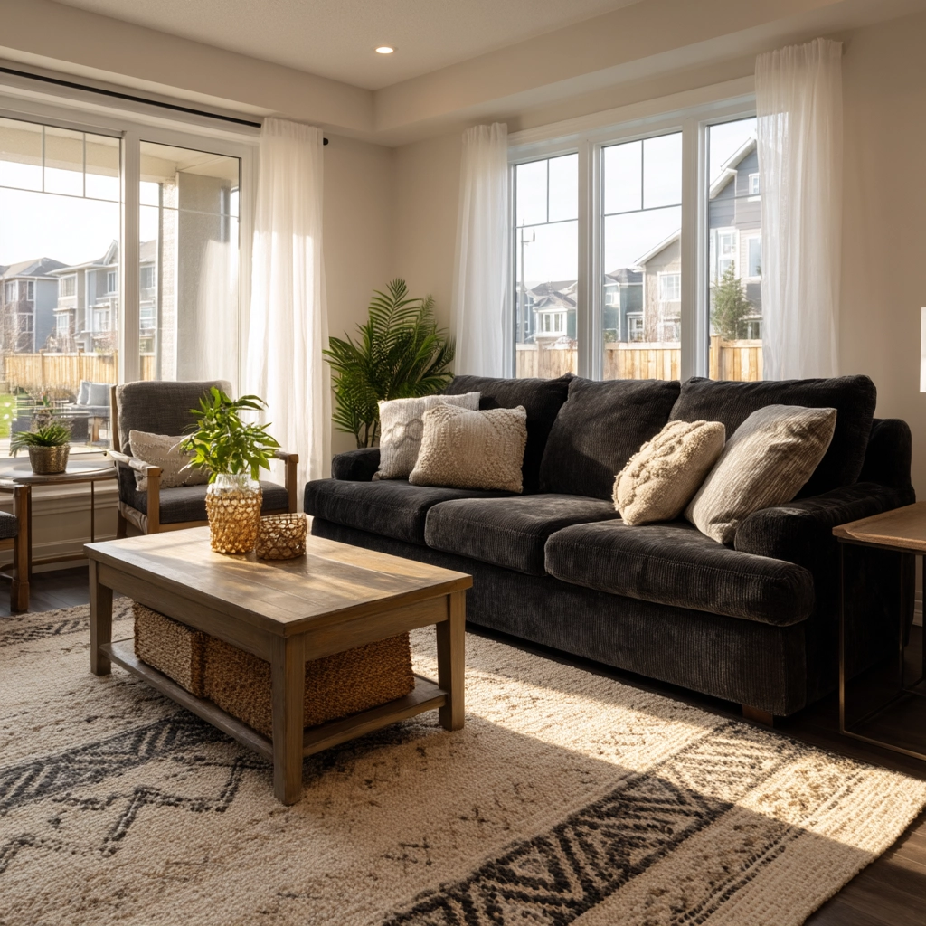 charcoal couch living room 2