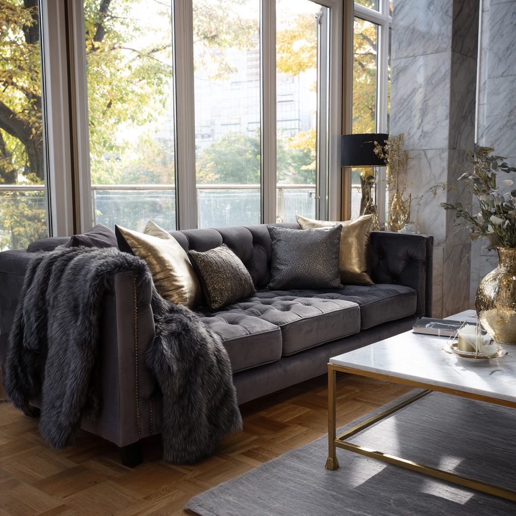 charcoal couch living room 26