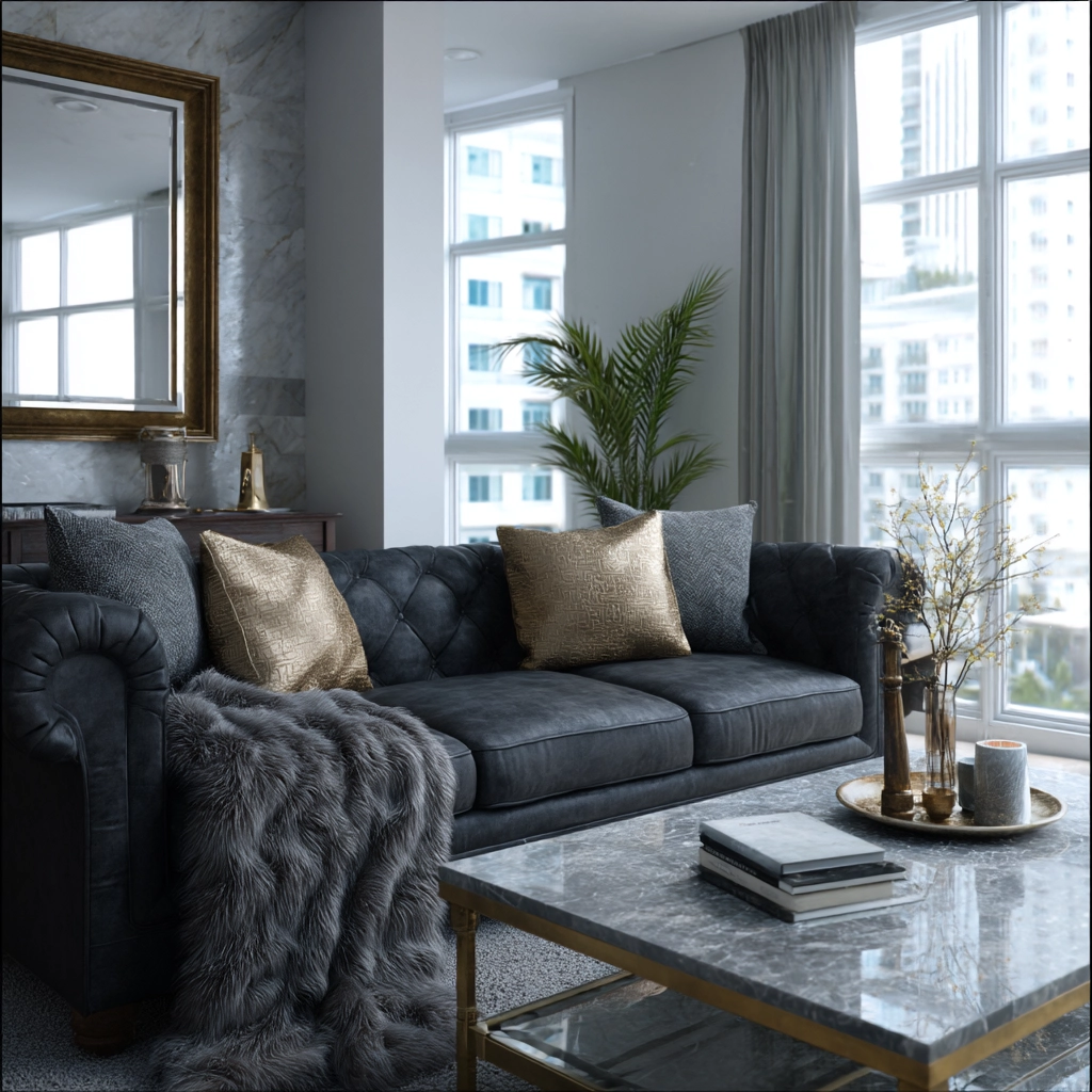 charcoal couch living room 28