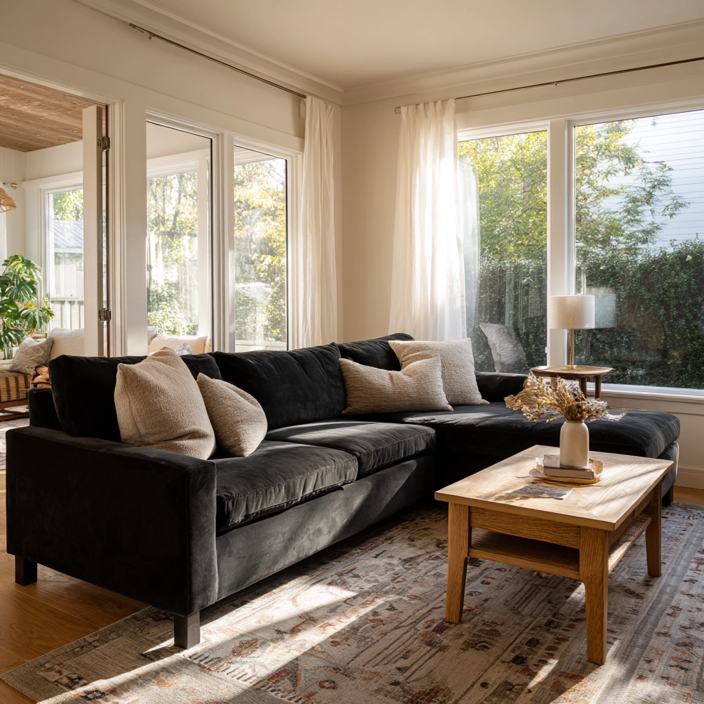 charcoal couch living room 3