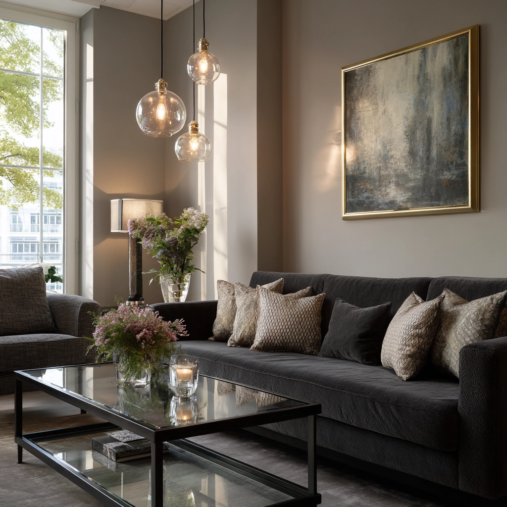 charcoal couch living room 38