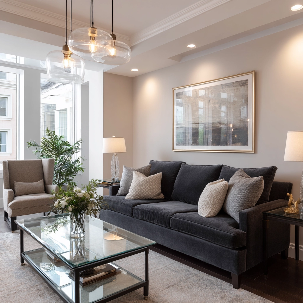 charcoal couch living room 40