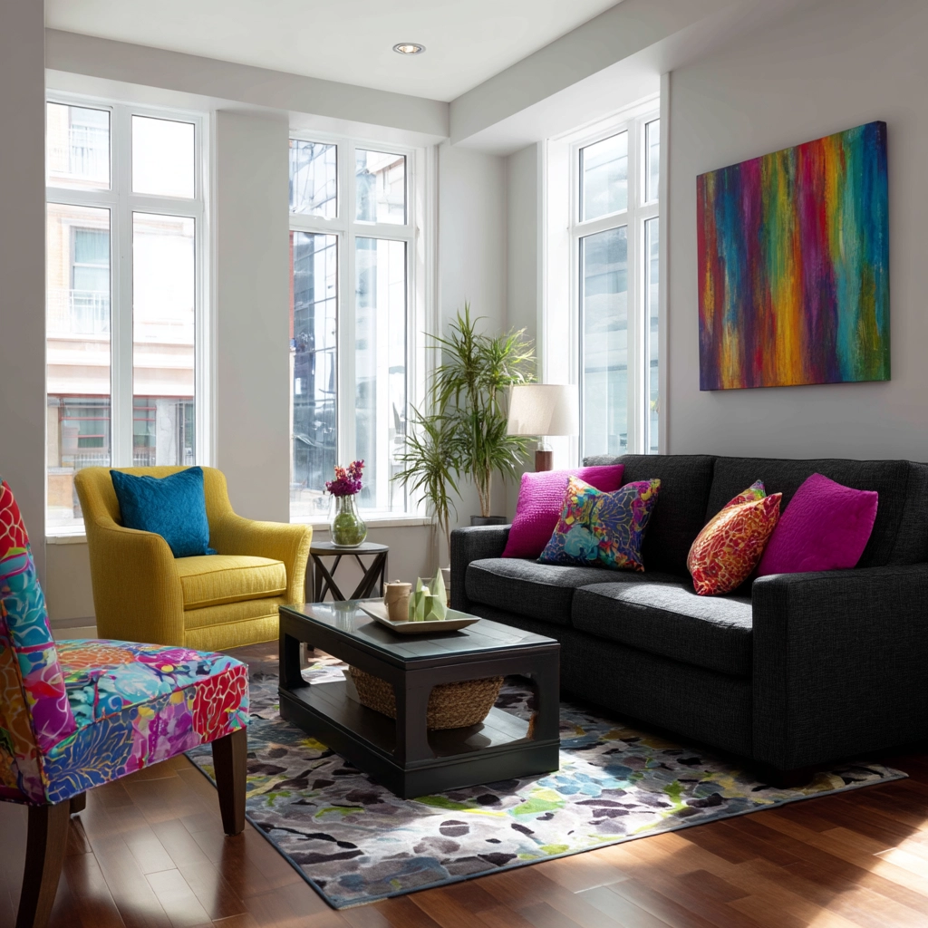 charcoal couch living room 42