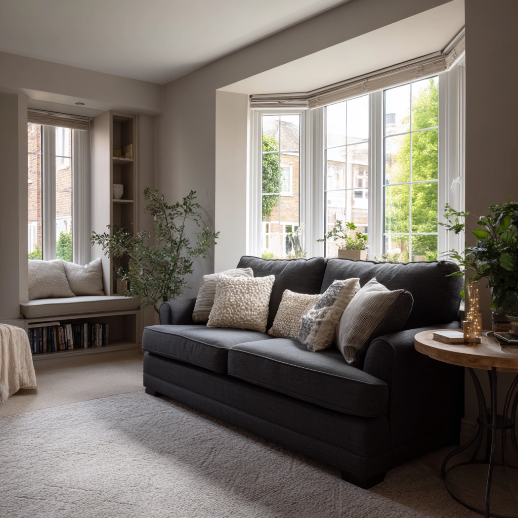 charcoal couch living room 46