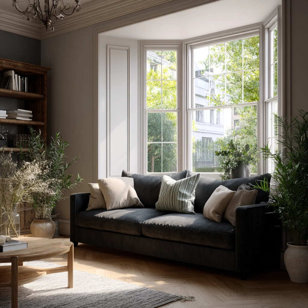 charcoal couch living room 48