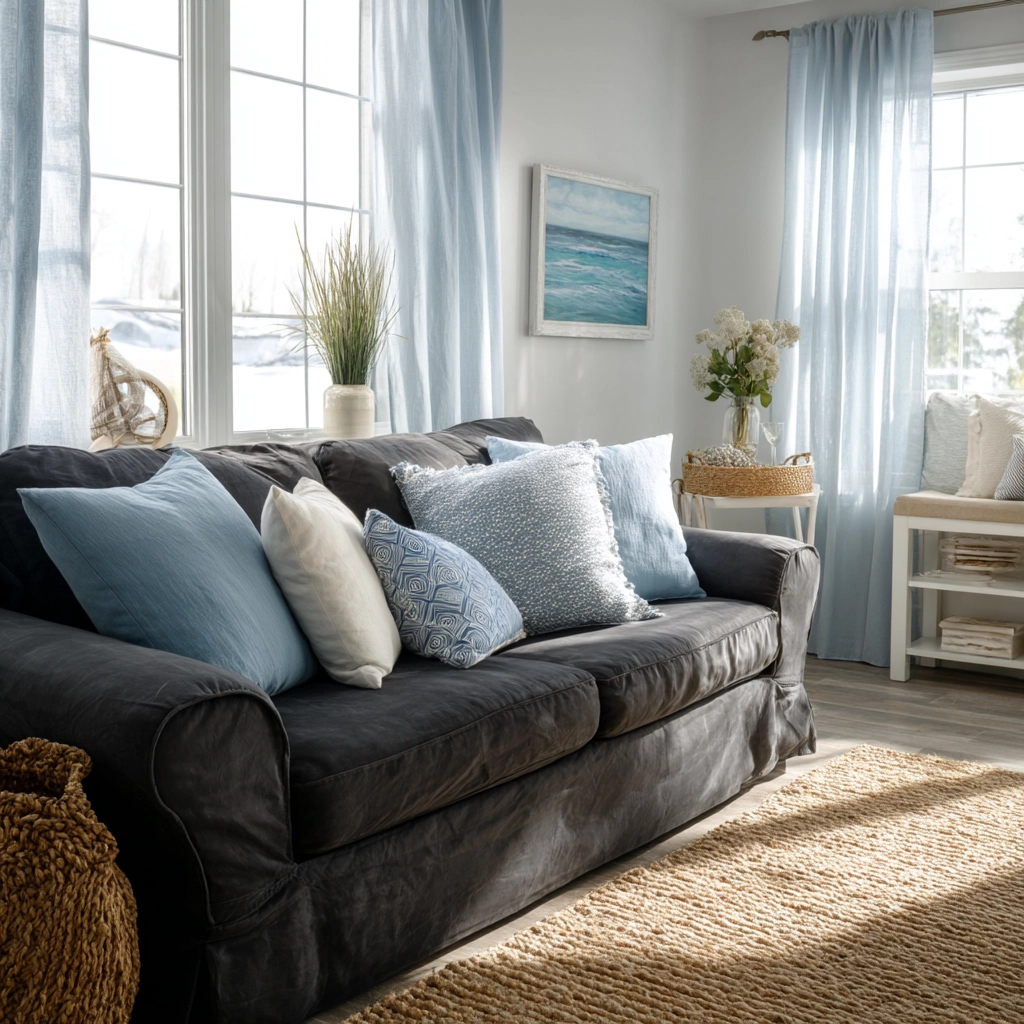 charcoal couch living room 58