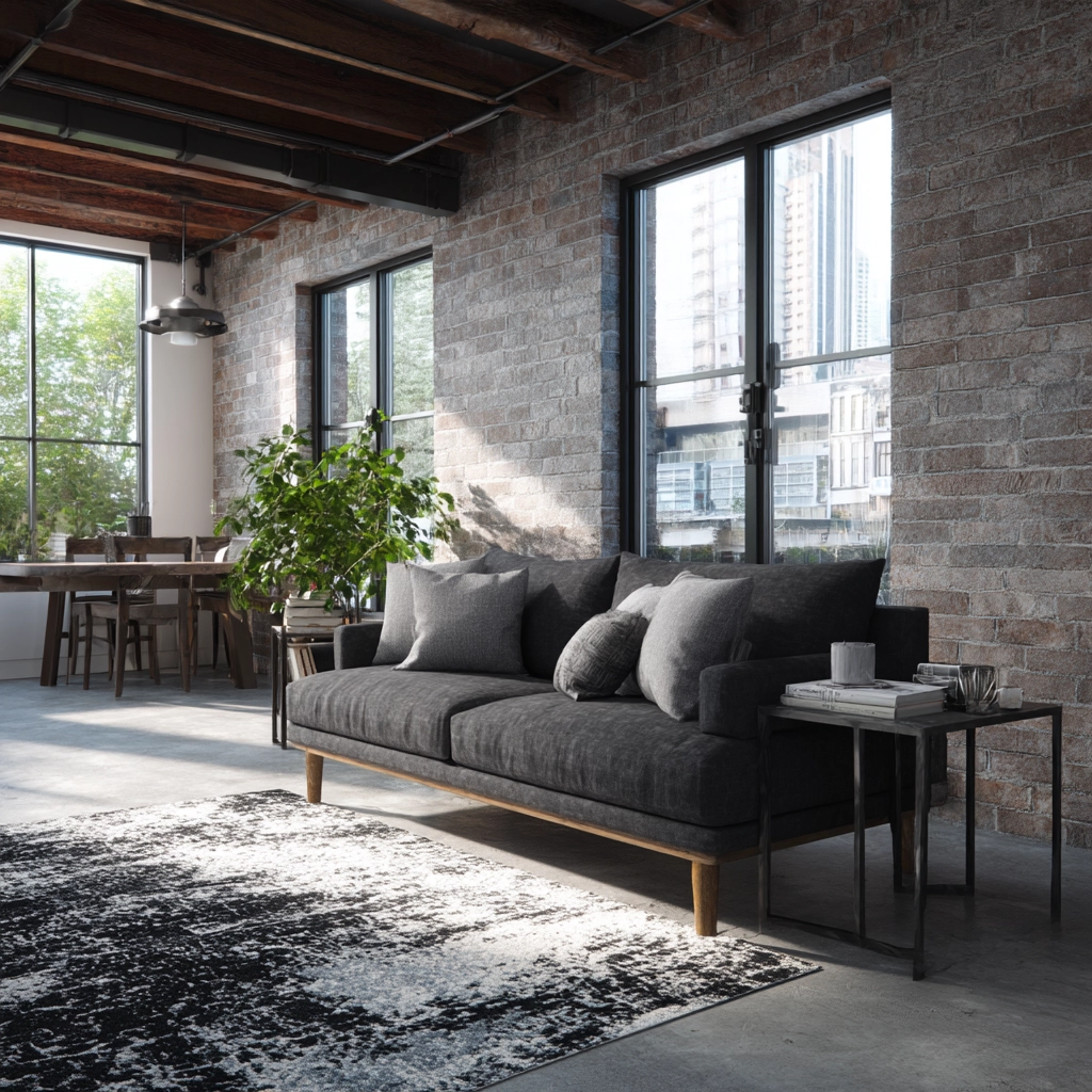 charcoal couch living room 9