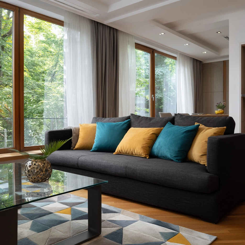 charcoal sofa living room 1