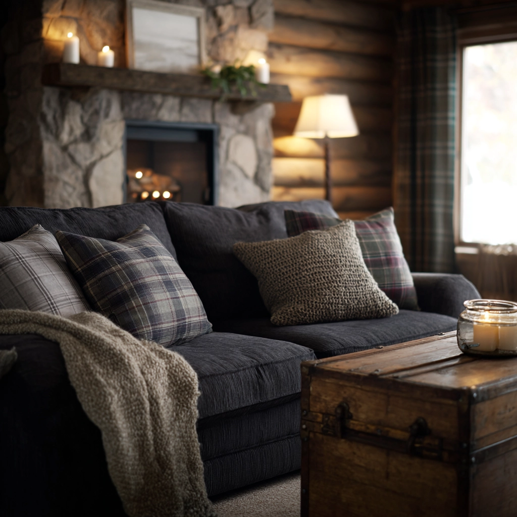 charcoal sofa living room 11