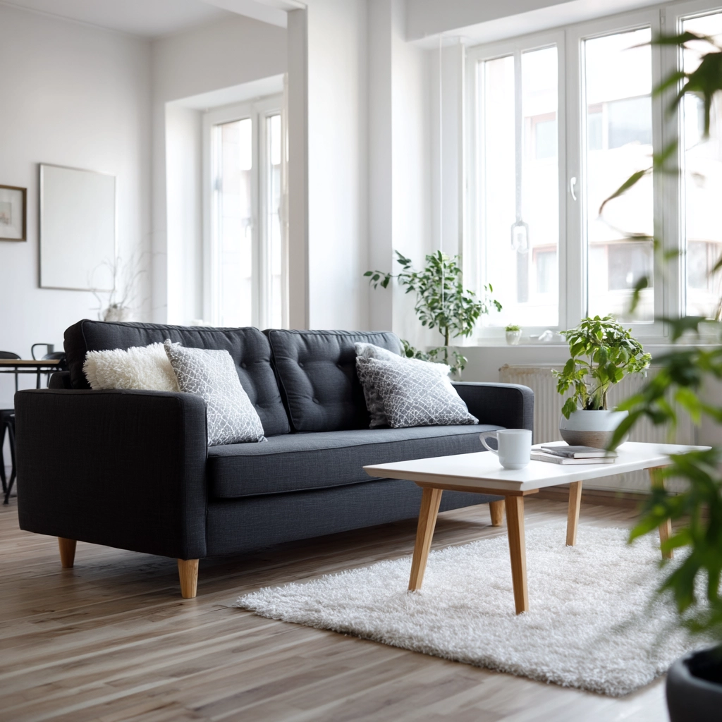 charcoal sofa living room 17