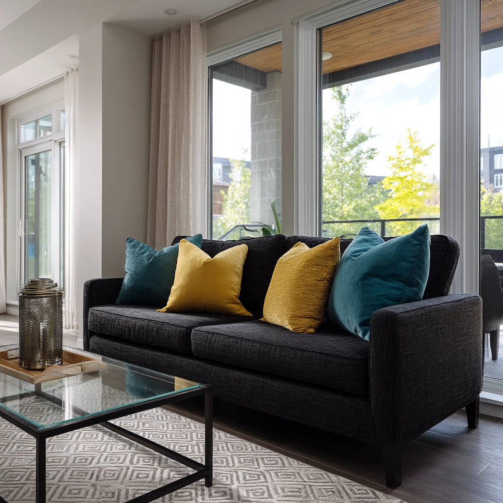 charcoal sofa living room 2