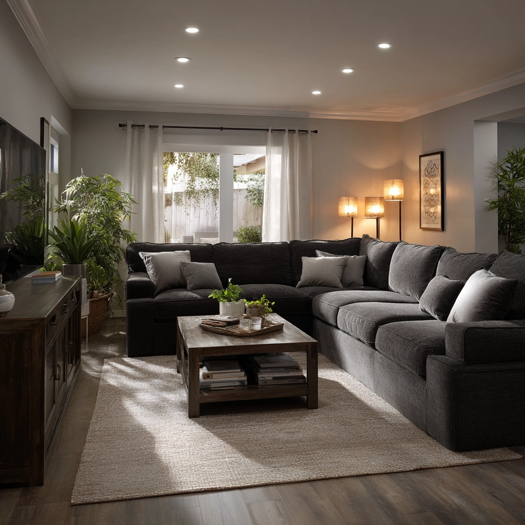 charcoal sofa living room 24