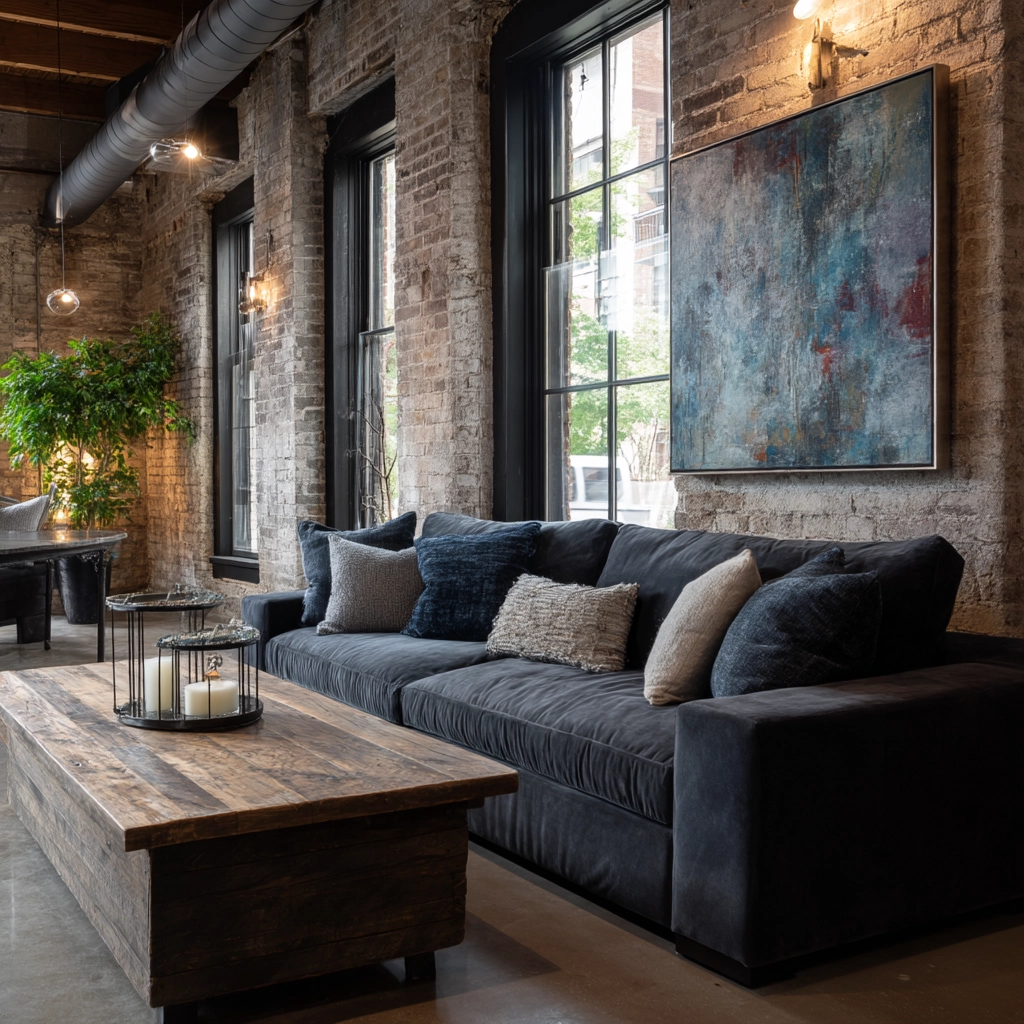 charcoal sofa living room 25