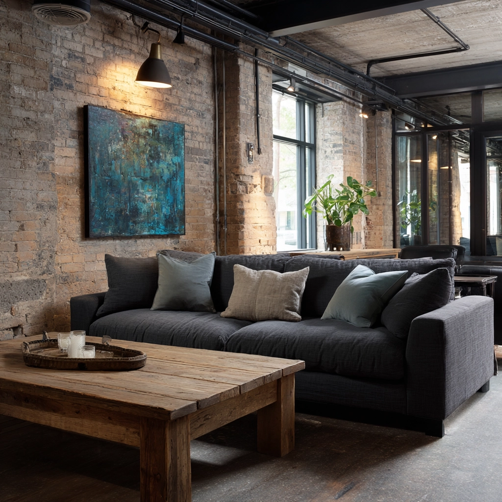 charcoal sofa living room 26