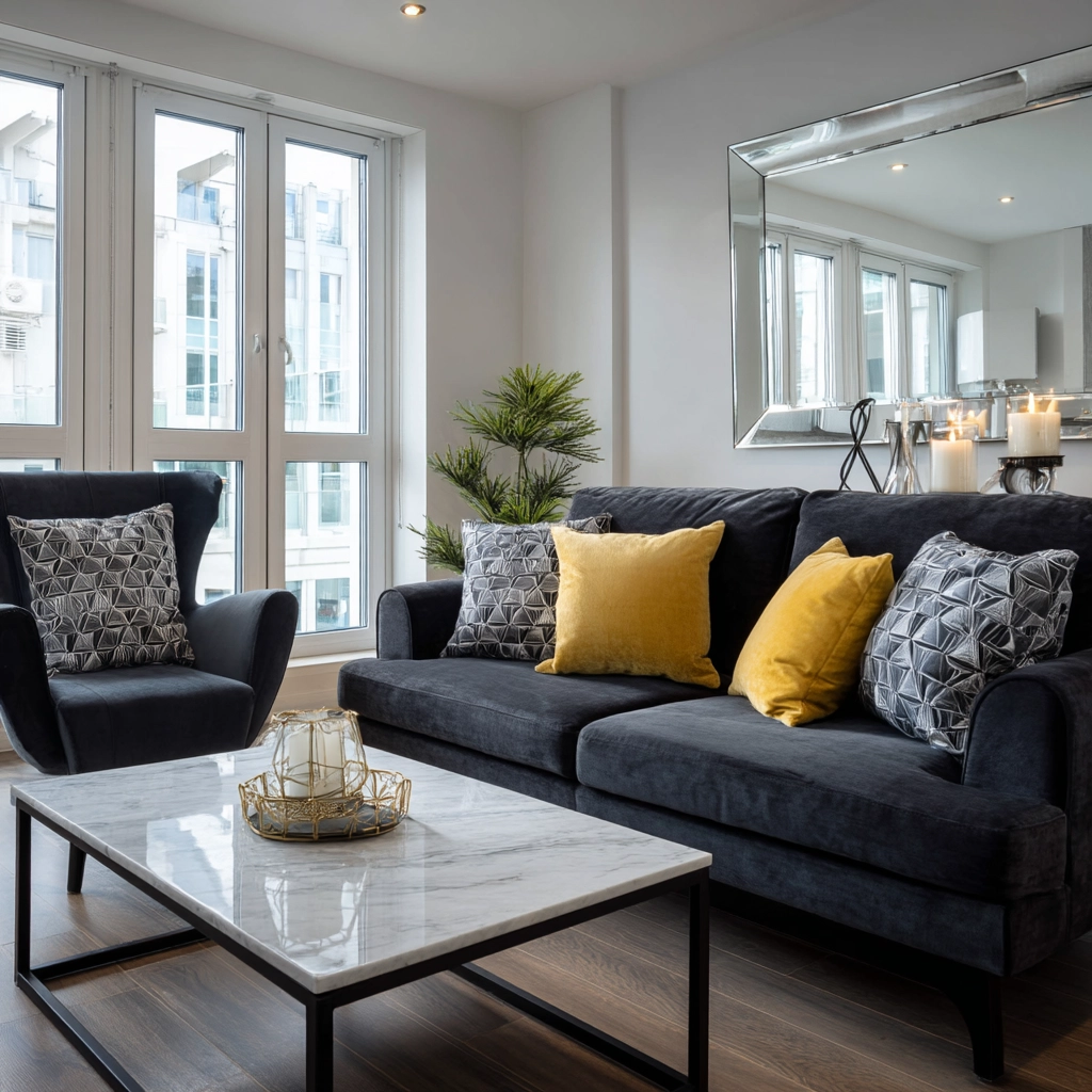charcoal sofa living room 29