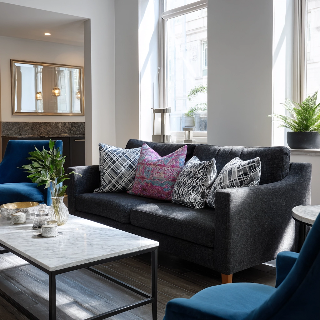 charcoal sofa living room 30