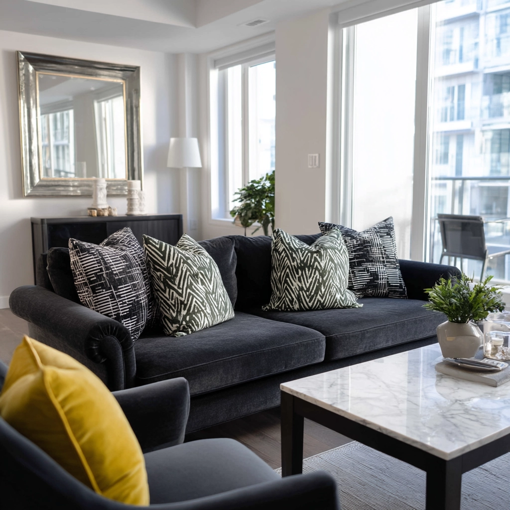 charcoal sofa living room 31