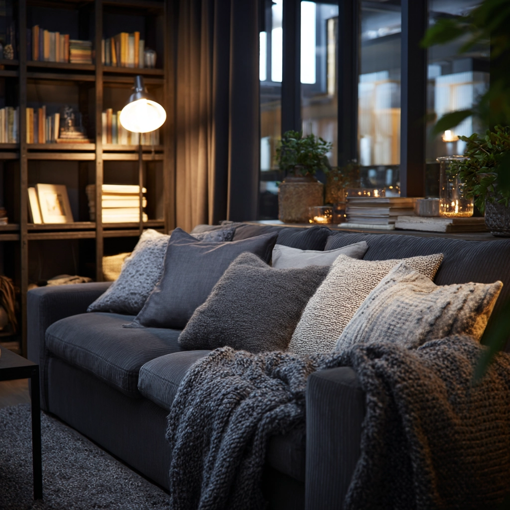 charcoal sofa living room 33