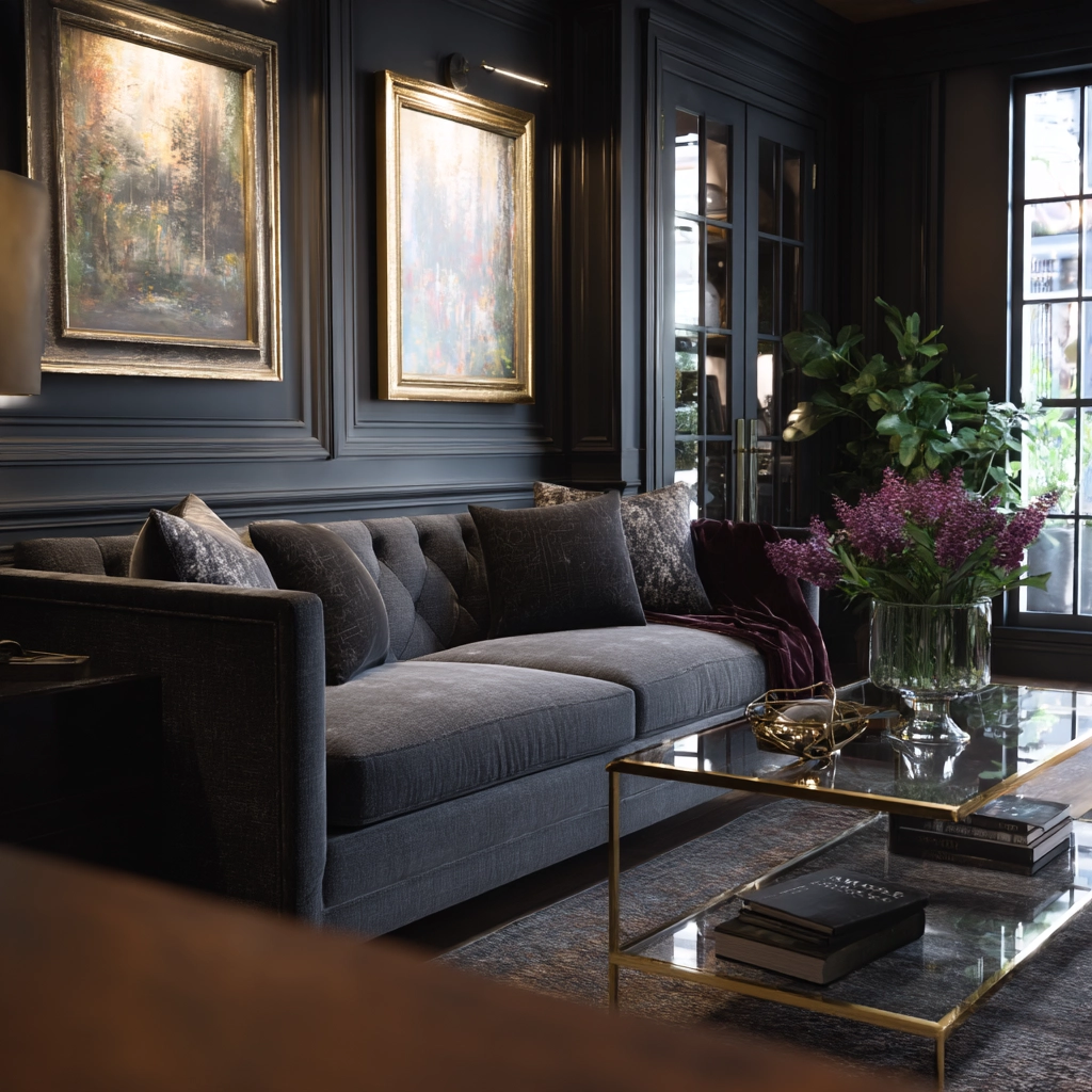 charcoal sofa living room 40