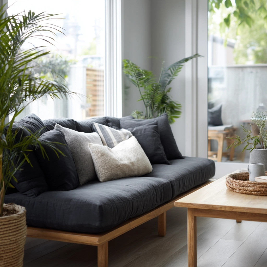 charcoal sofa living room 45