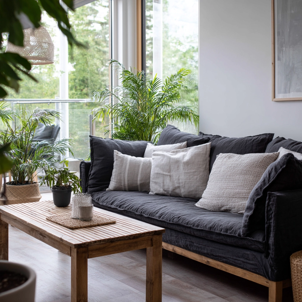 charcoal sofa living room 46
