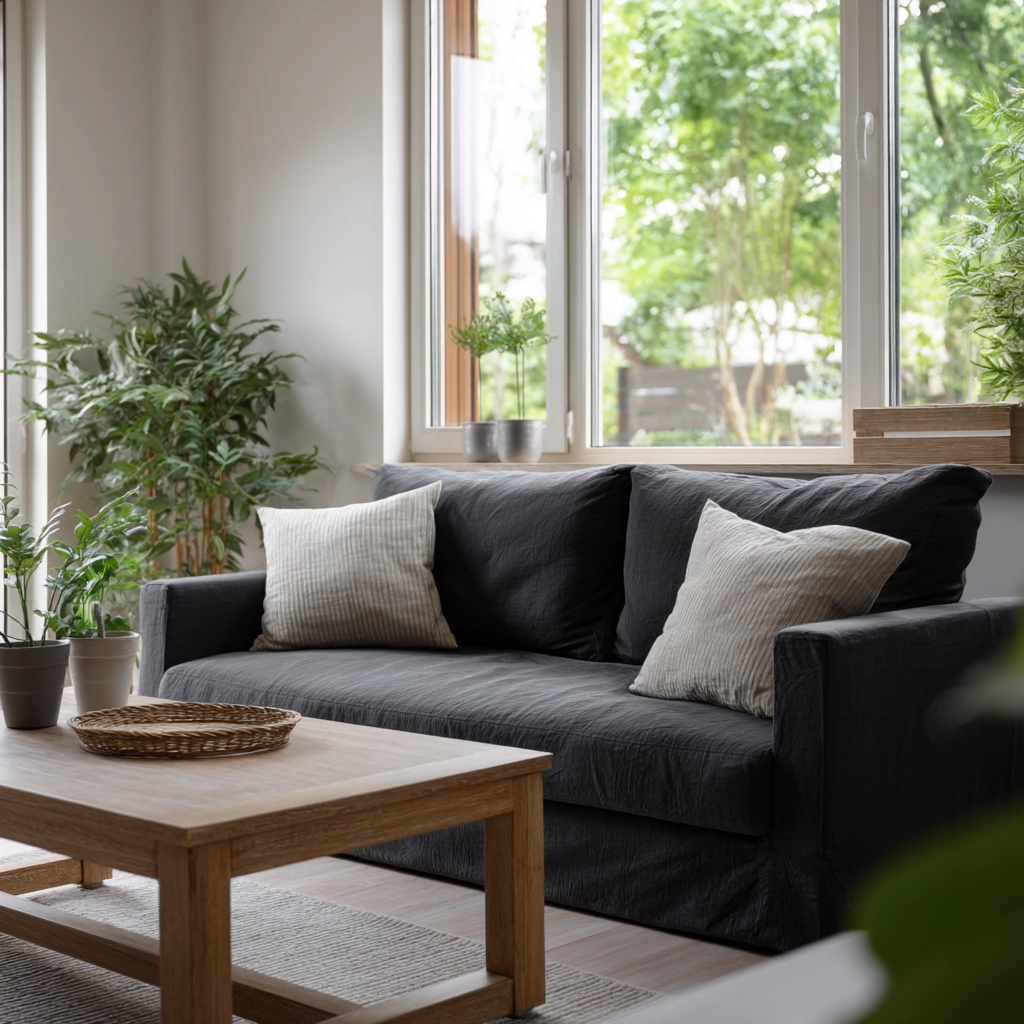 charcoal sofa living room 47
