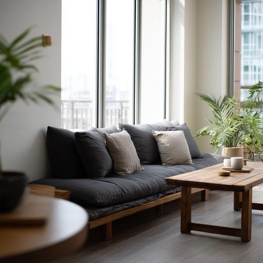 charcoal sofa living room 48