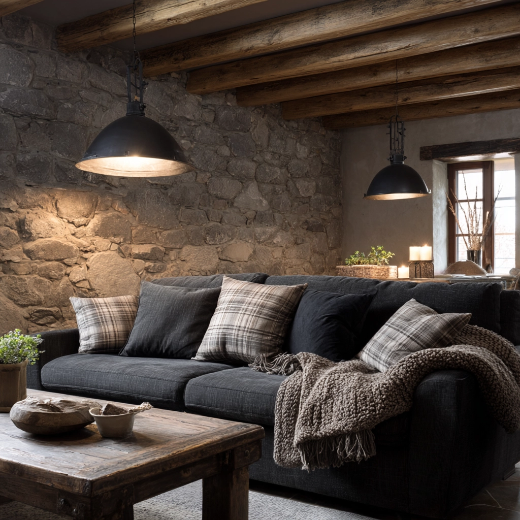 charcoal sofa living room 53