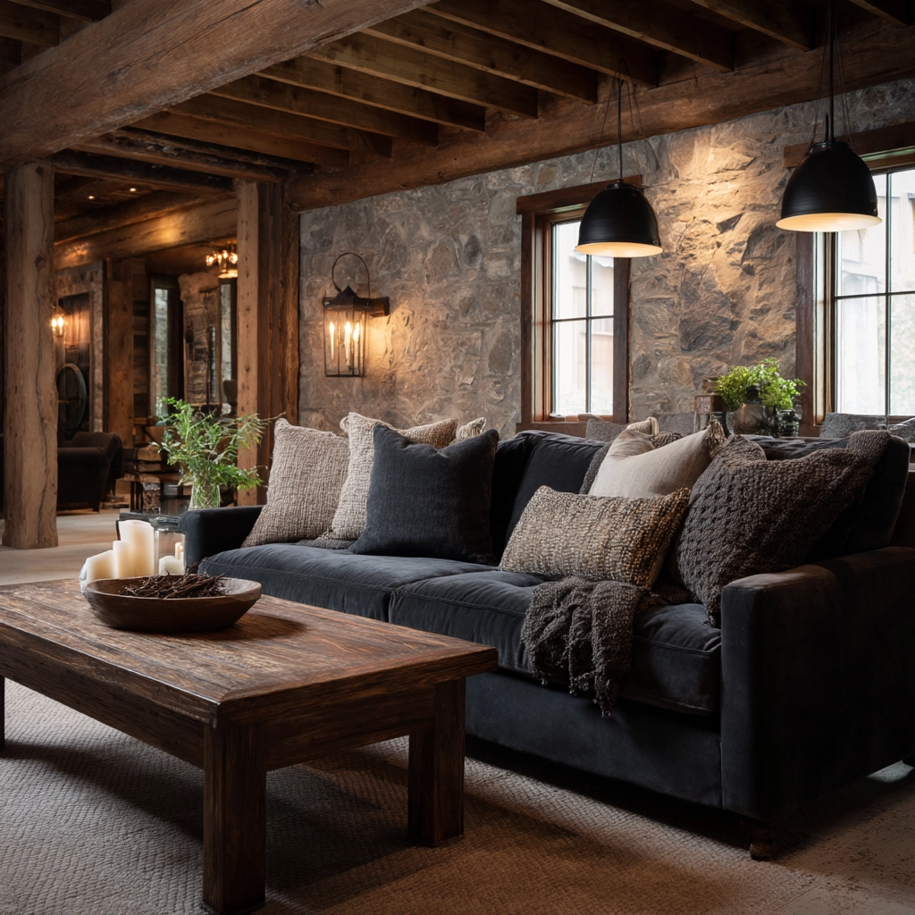 charcoal sofa living room 54